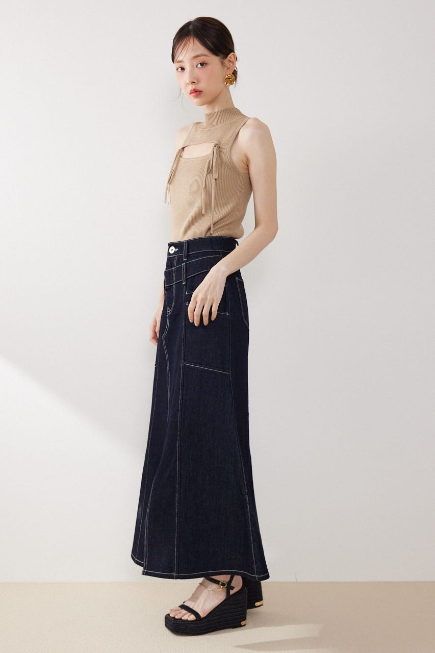 ウォッシャブルリボントップス BEG FREE