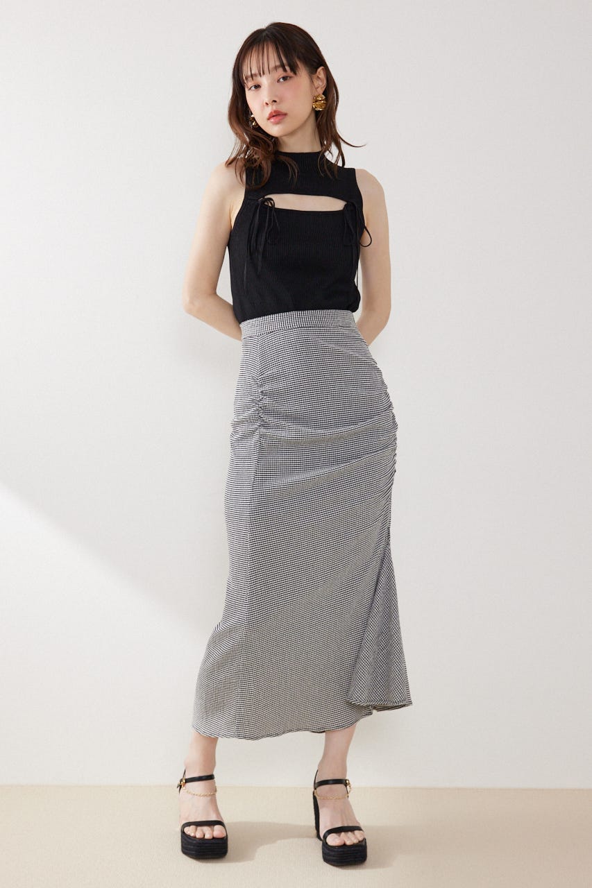 ウォッシャブルリボントップス BLK FREE