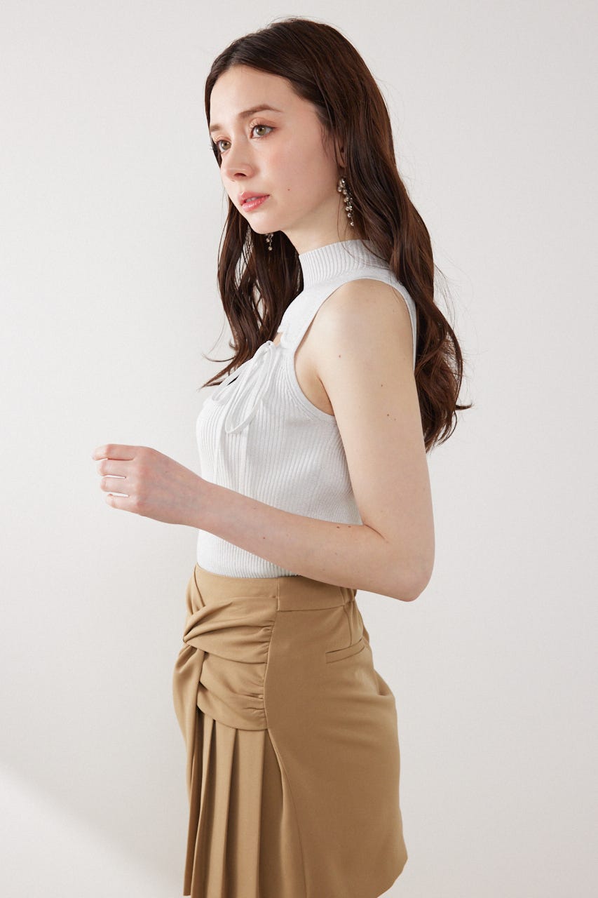 ウォッシャブルリボントップス WHT FREE