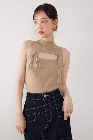 ウォッシャブルリボントップス