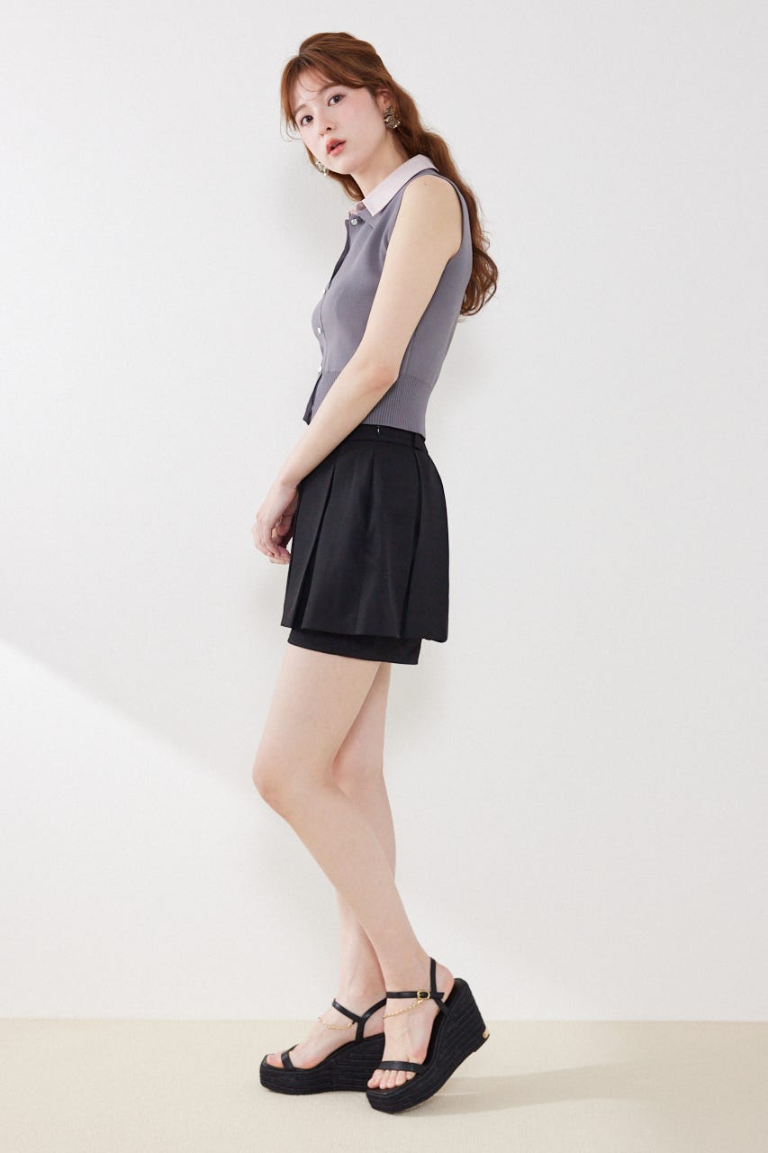 シャツレイヤードライクニットベスト GRY FREE