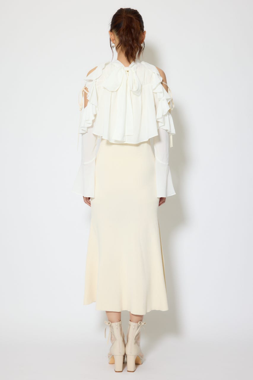 【1/25(日)23:59までSS先行予約会対象アイテム】オープンショルダーフリルニットセットワンピース L/YEL FREE