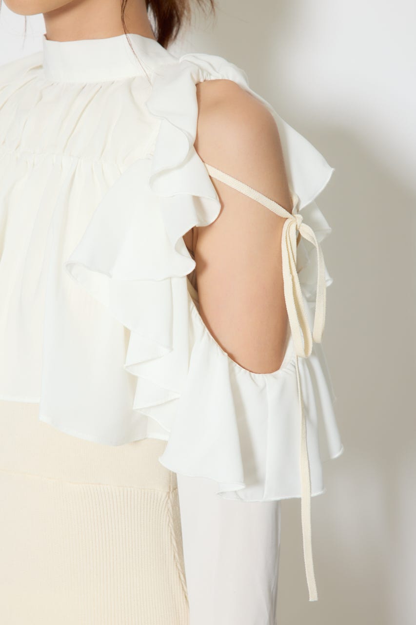 【1/25(日)23:59までSS先行予約会対象アイテム】オープンショルダーフリルニットセットワンピース L/YEL FREE