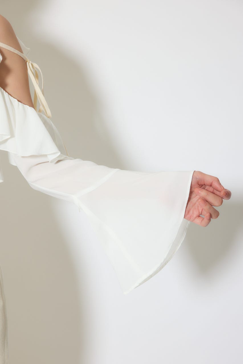 【1/25(日)23:59までSS先行予約会対象アイテム】オープンショルダーフリルニットセットワンピース L/YEL FREE