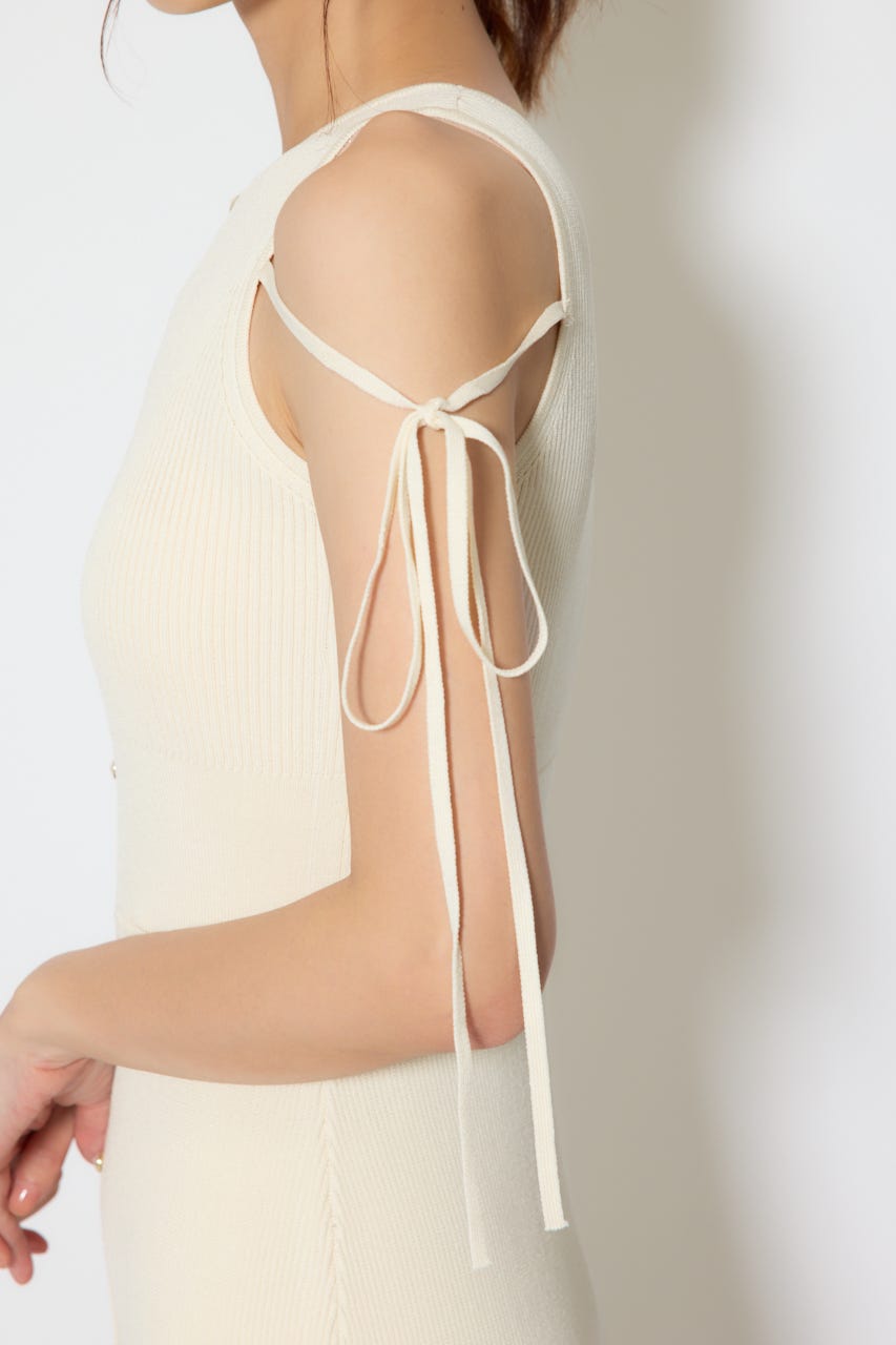 【1/25(日)23:59までSS先行予約会対象アイテム】オープンショルダーフリルニットセットワンピース L/YEL FREE