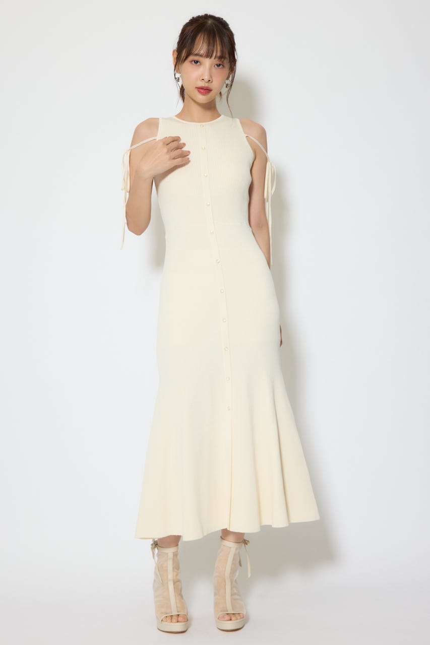 【1/25(日)23:59までSS先行予約会対象アイテム】オープンショルダーフリルニットセットワンピース L/YEL FREE