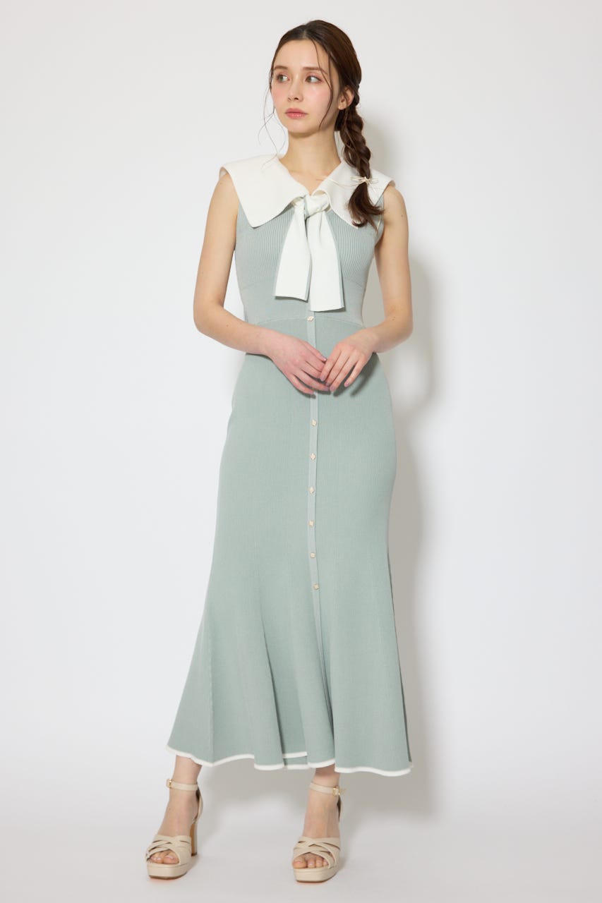 セーラーカラーニットマーメイドワンピース MINT FREE