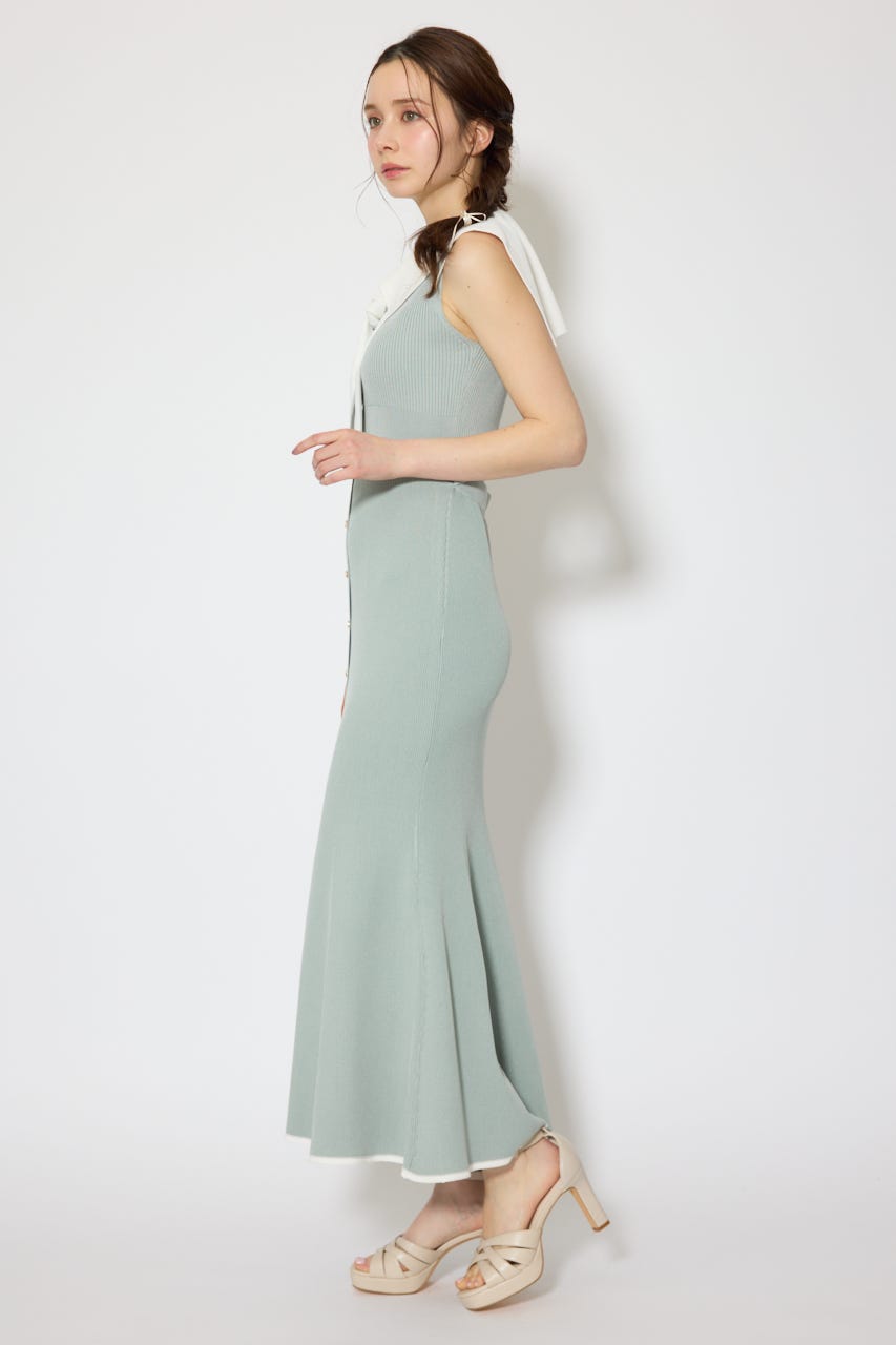 セーラーカラーニットマーメイドワンピース MINT FREE