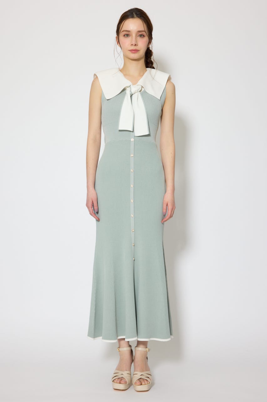 セーラーカラーニットマーメイドワンピース MINT FREE