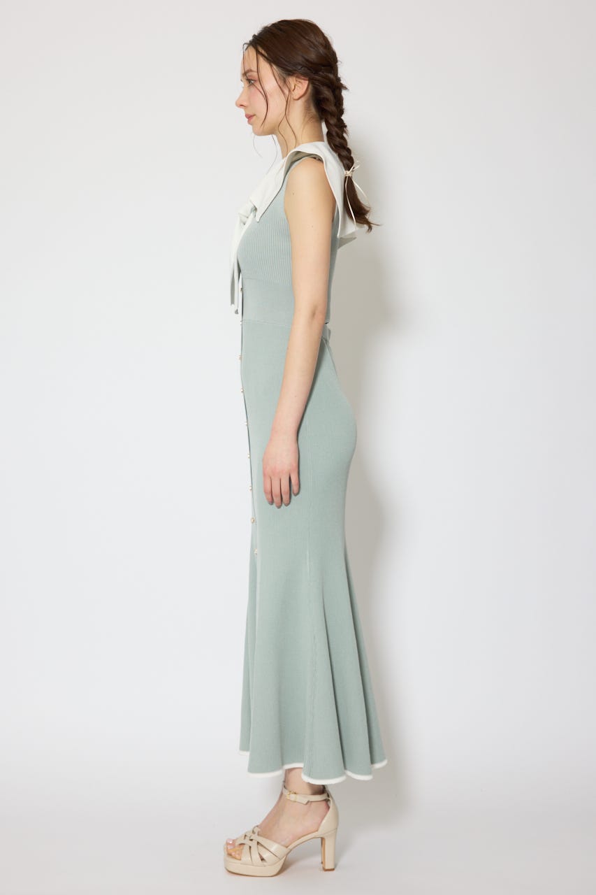 セーラーカラーニットマーメイドワンピース MINT FREE