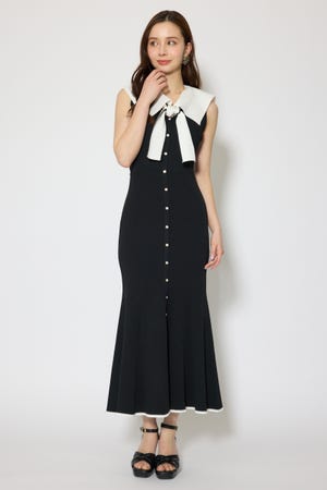 セーラーカラーニットマーメイドワンピース