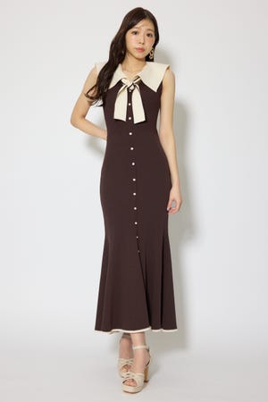 セーラーカラーニットマーメイドワンピース