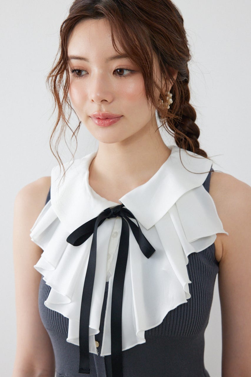 フリルシャツドッキングニットマーメイドワンピース GRY FREE