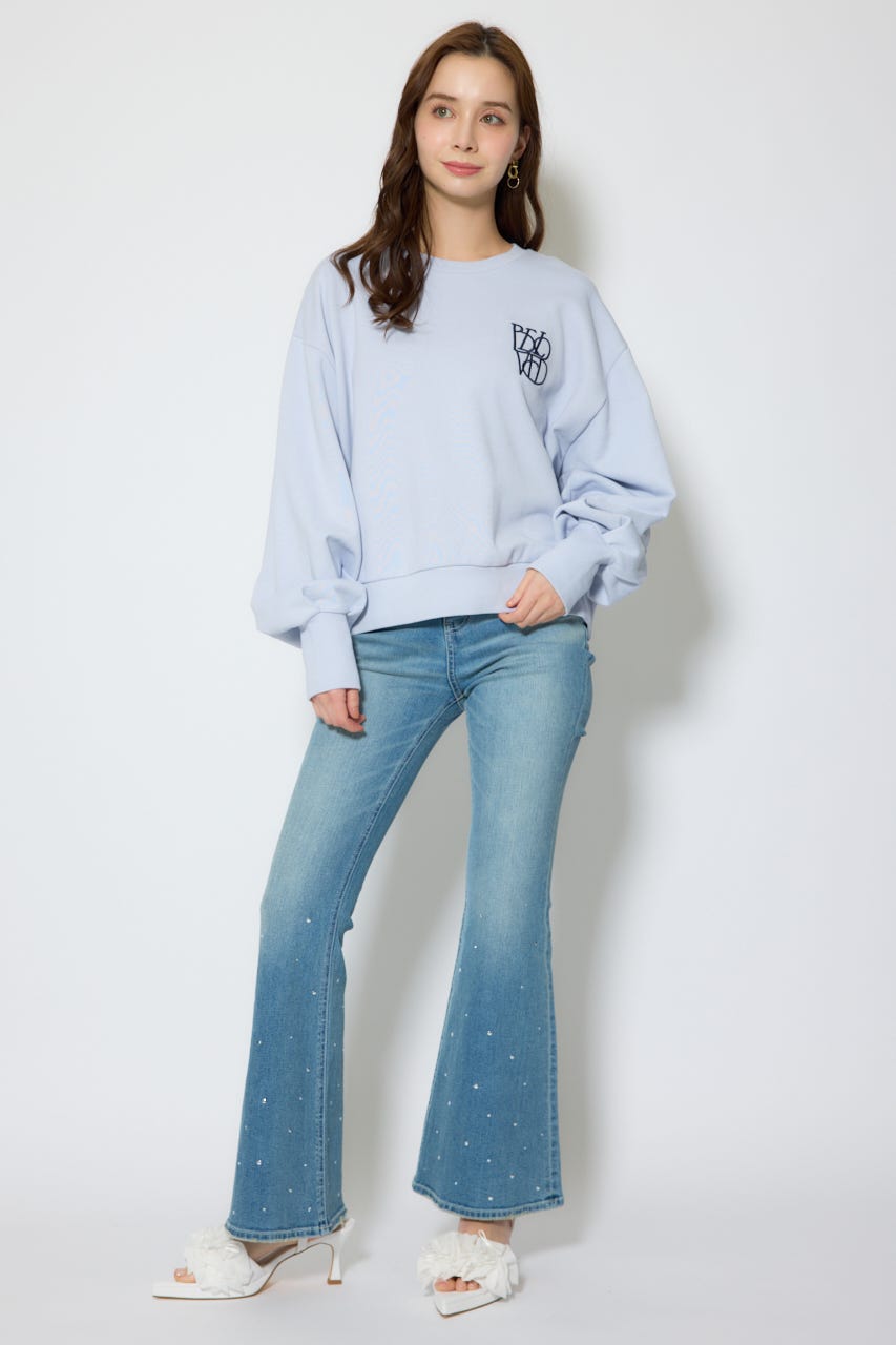 バックレースアップスウェットトップス PUR FREE