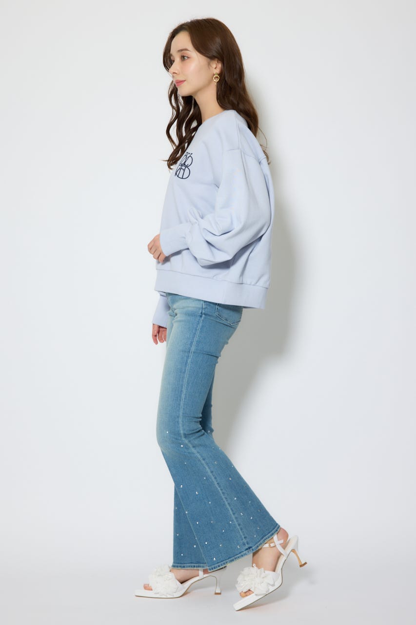 バックレースアップスウェットトップス PUR FREE