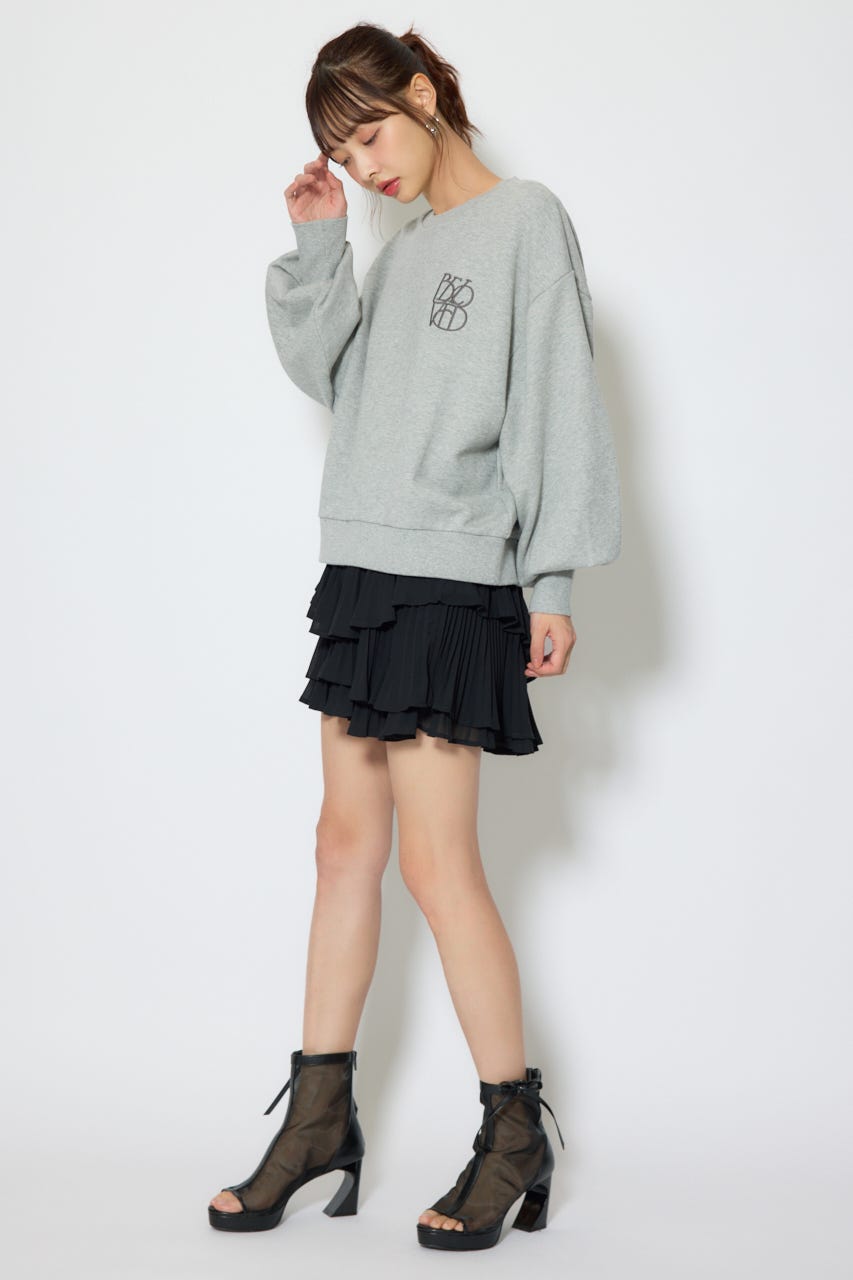 バックレースアップスウェットトップス T.GRY FREE