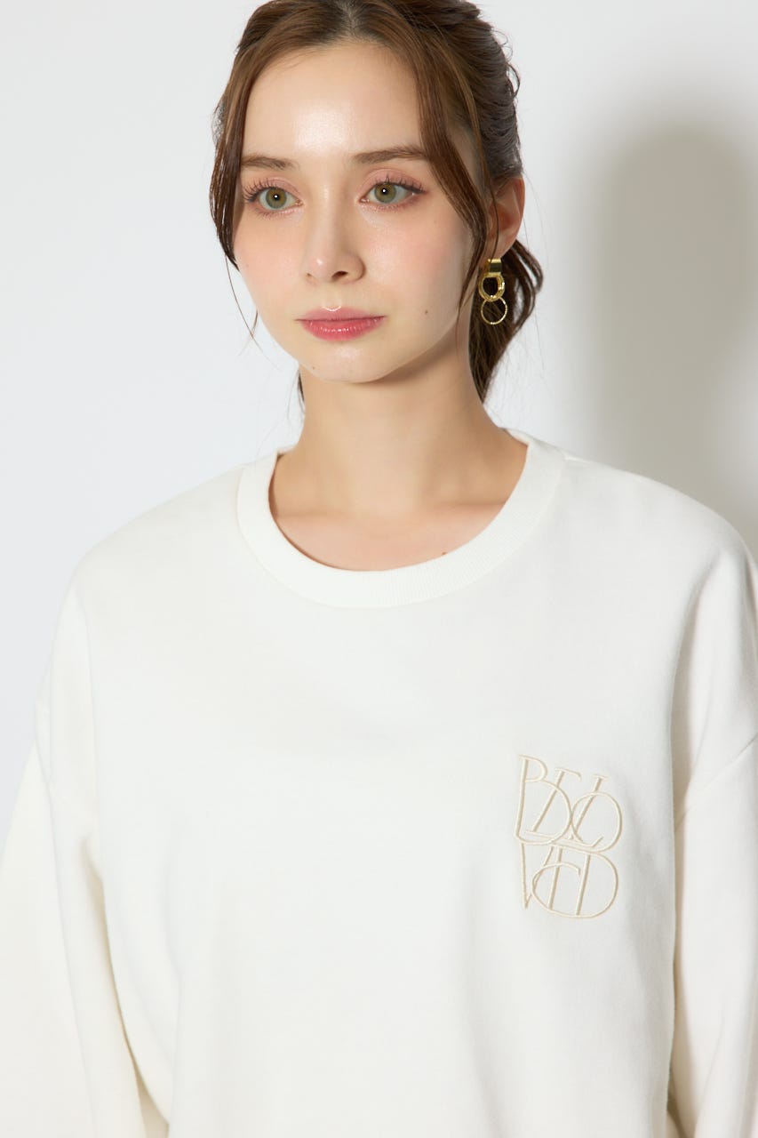 バックレースアップスウェットトップス WHT FREE