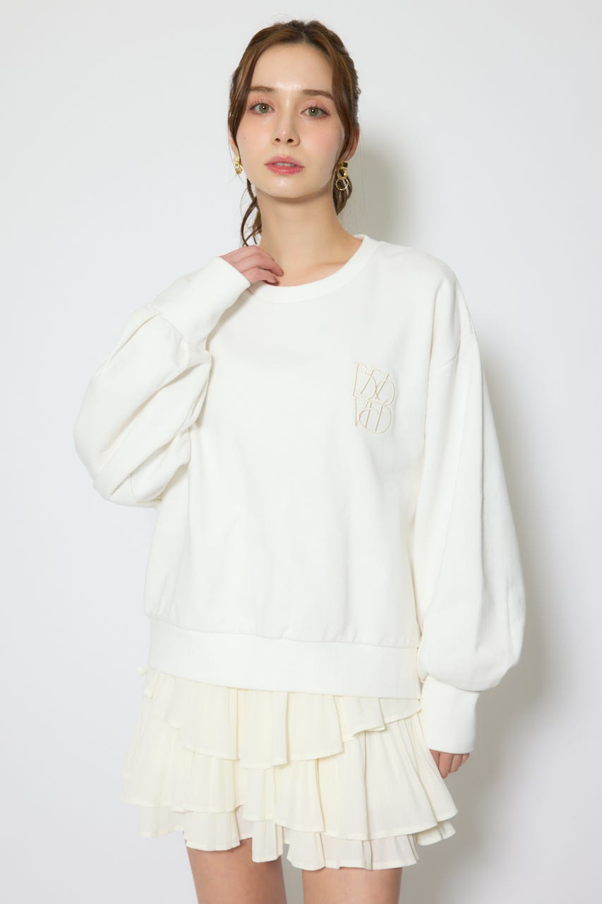 バックレースアップスウェットトップス WHT FREE