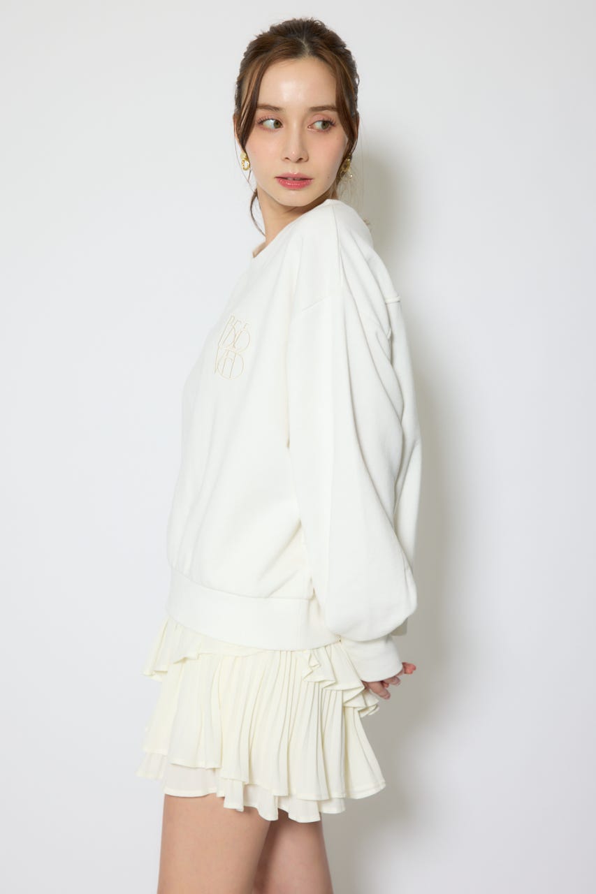 バックレースアップスウェットトップス WHT FREE