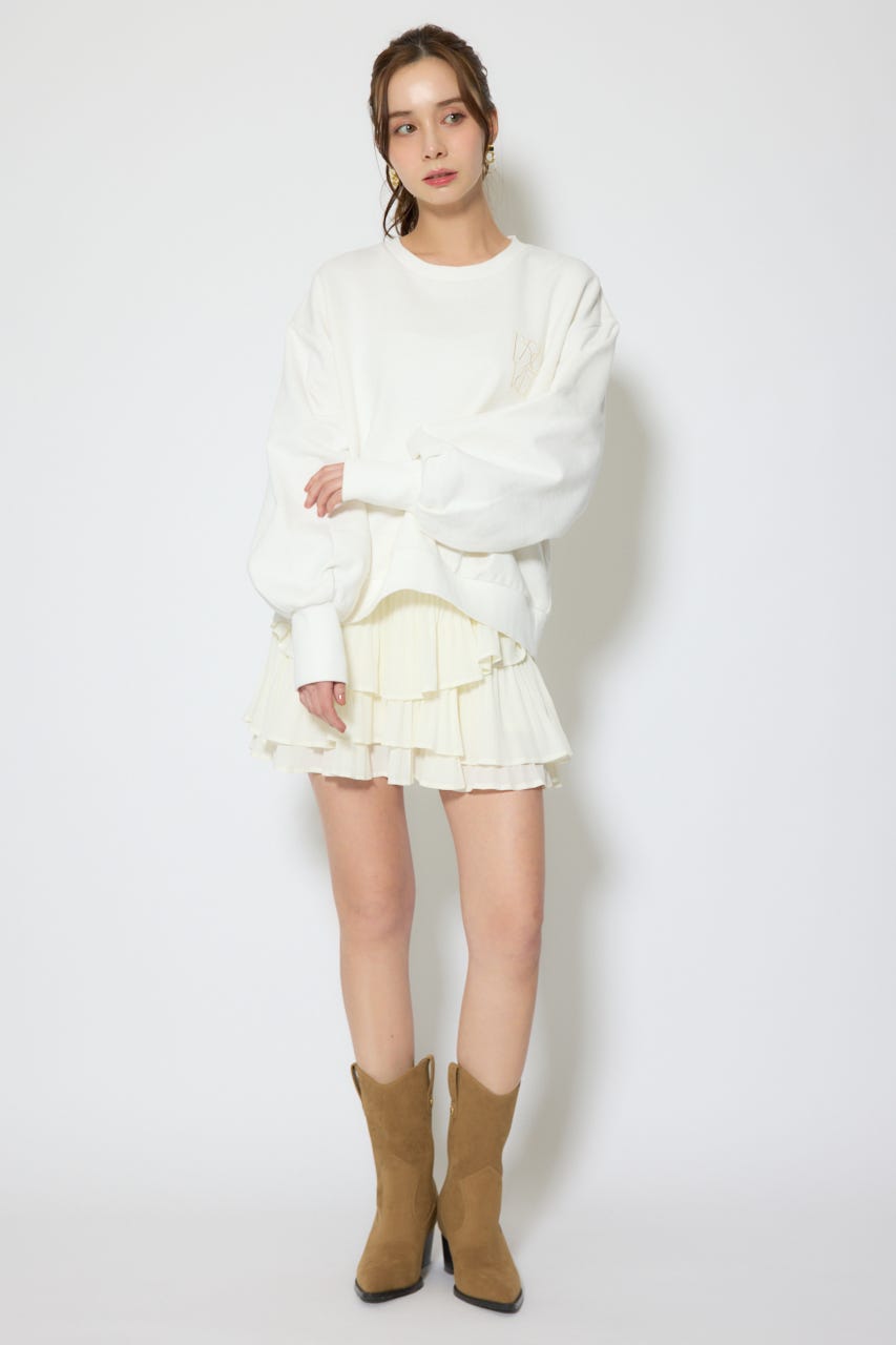 バックレースアップスウェットトップス WHT FREE