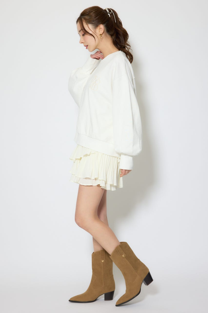 バックレースアップスウェットトップス WHT FREE