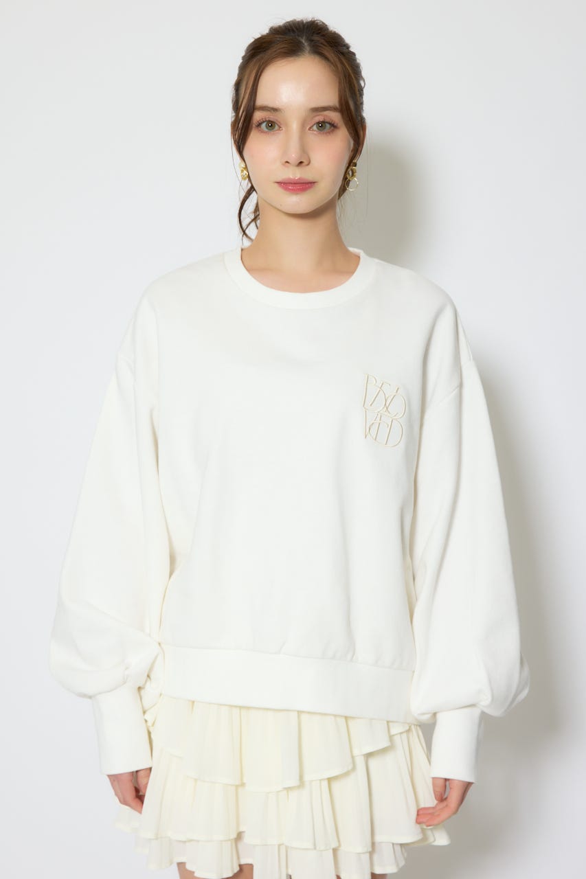 バックレースアップスウェットトップス WHT FREE