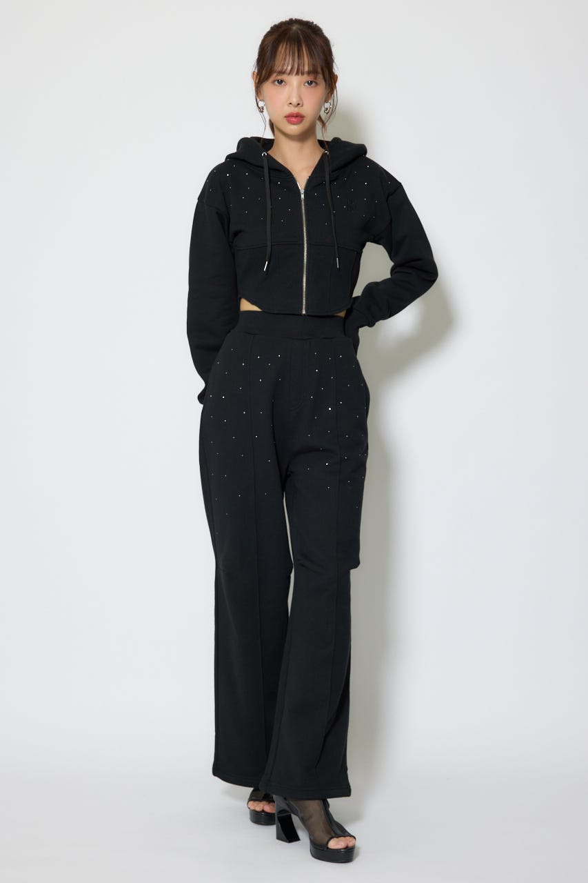 ビスチェディティールフードスウェット BLK FREE