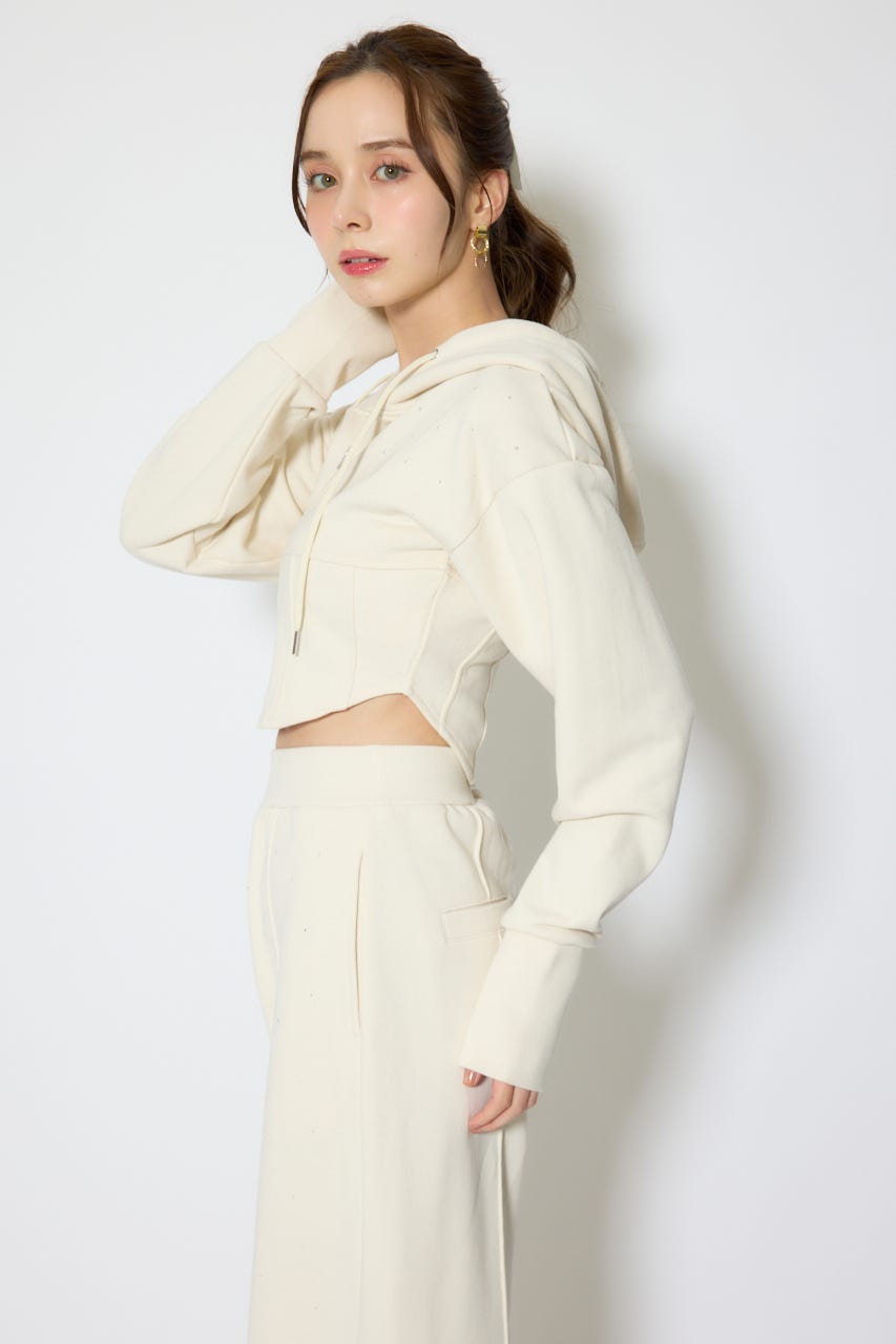 ビスチェディティールフードスウェット IVOY FREE