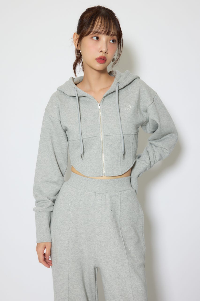 ビスチェディティールフードスウェット T.GRY FREE