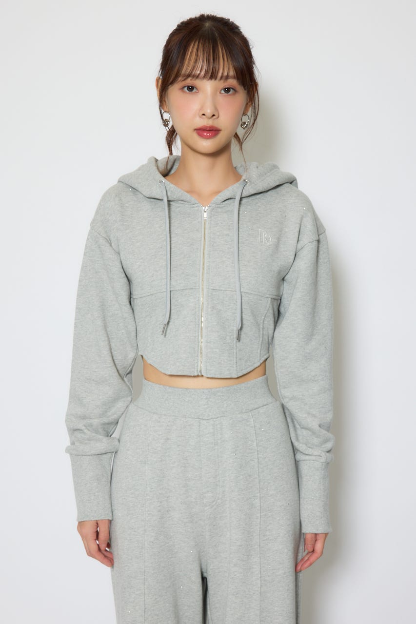 ビスチェディティールフードスウェット T.GRY FREE