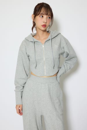 ビスチェディティールフードスウェット