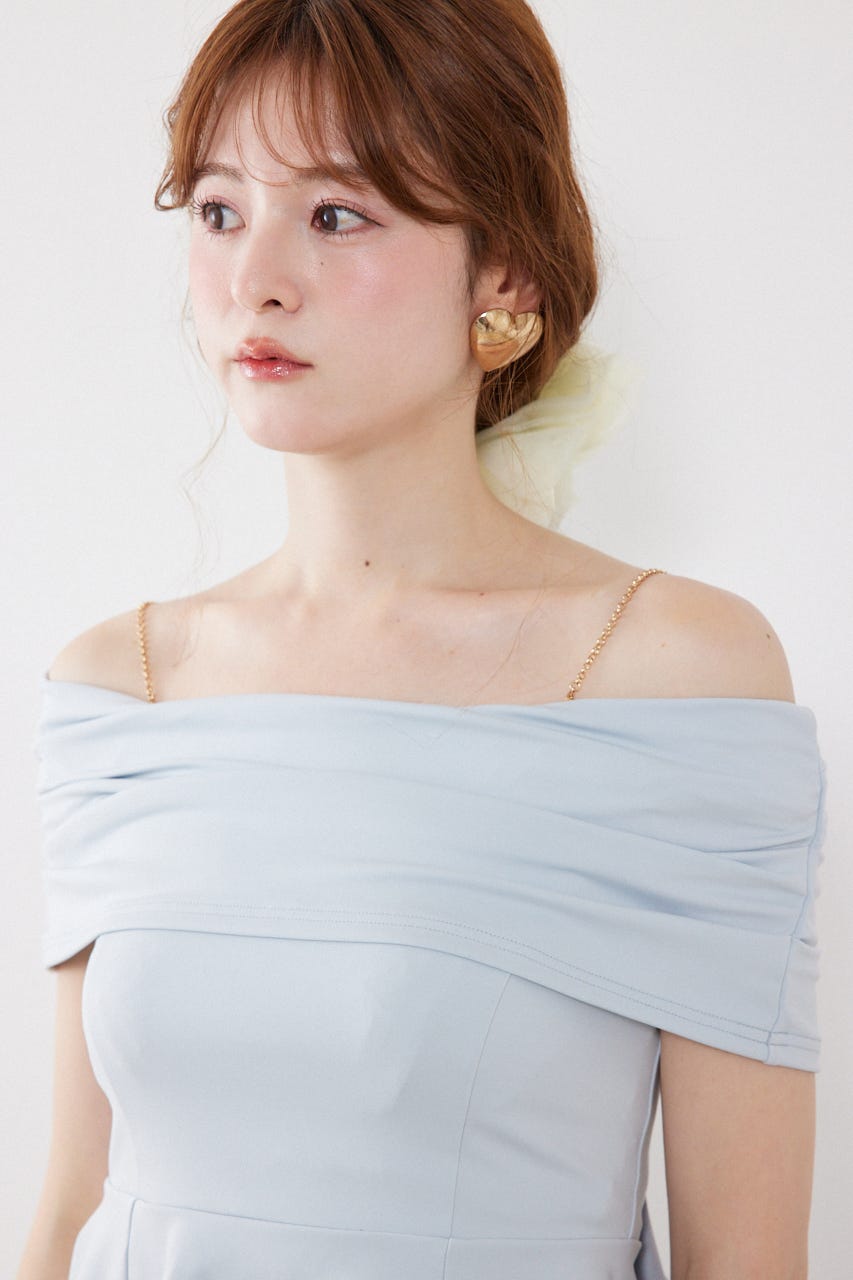 リボンディティールトップス L/BLU FREE
