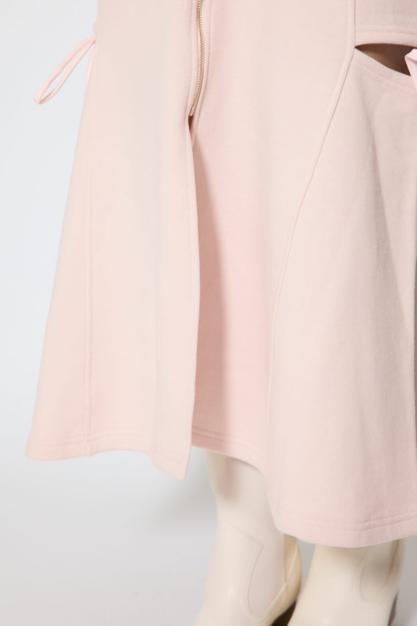 オフショルダーカッティングマーメイドワンピース L/PNK S