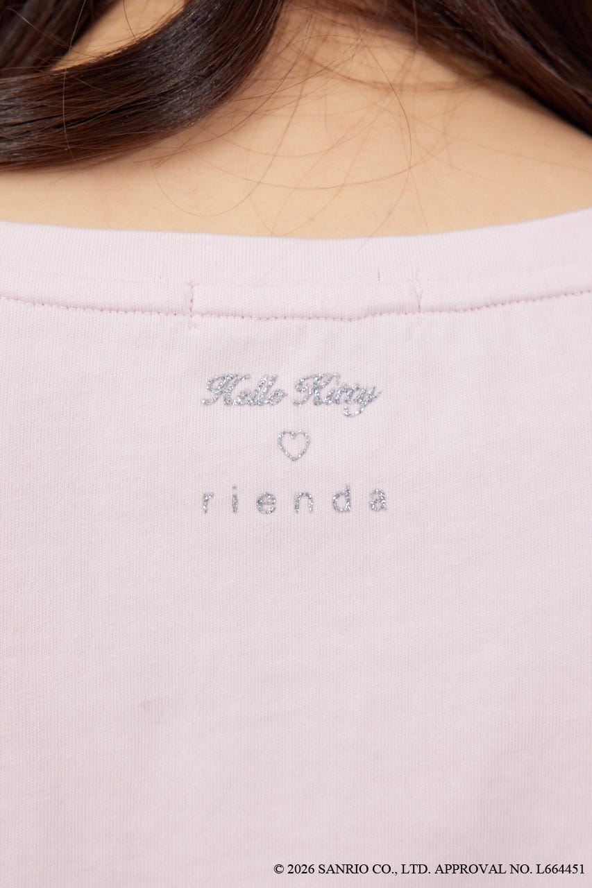 【HELLO KITTY】グリッターロゴミニTシャツ PNK FREE