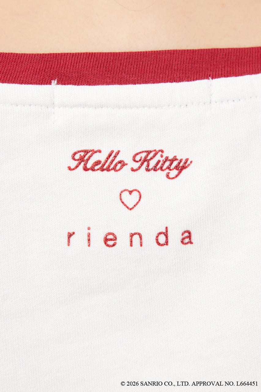【HELLO KITTY】グリッターロゴミニTシャツ WHT FREE