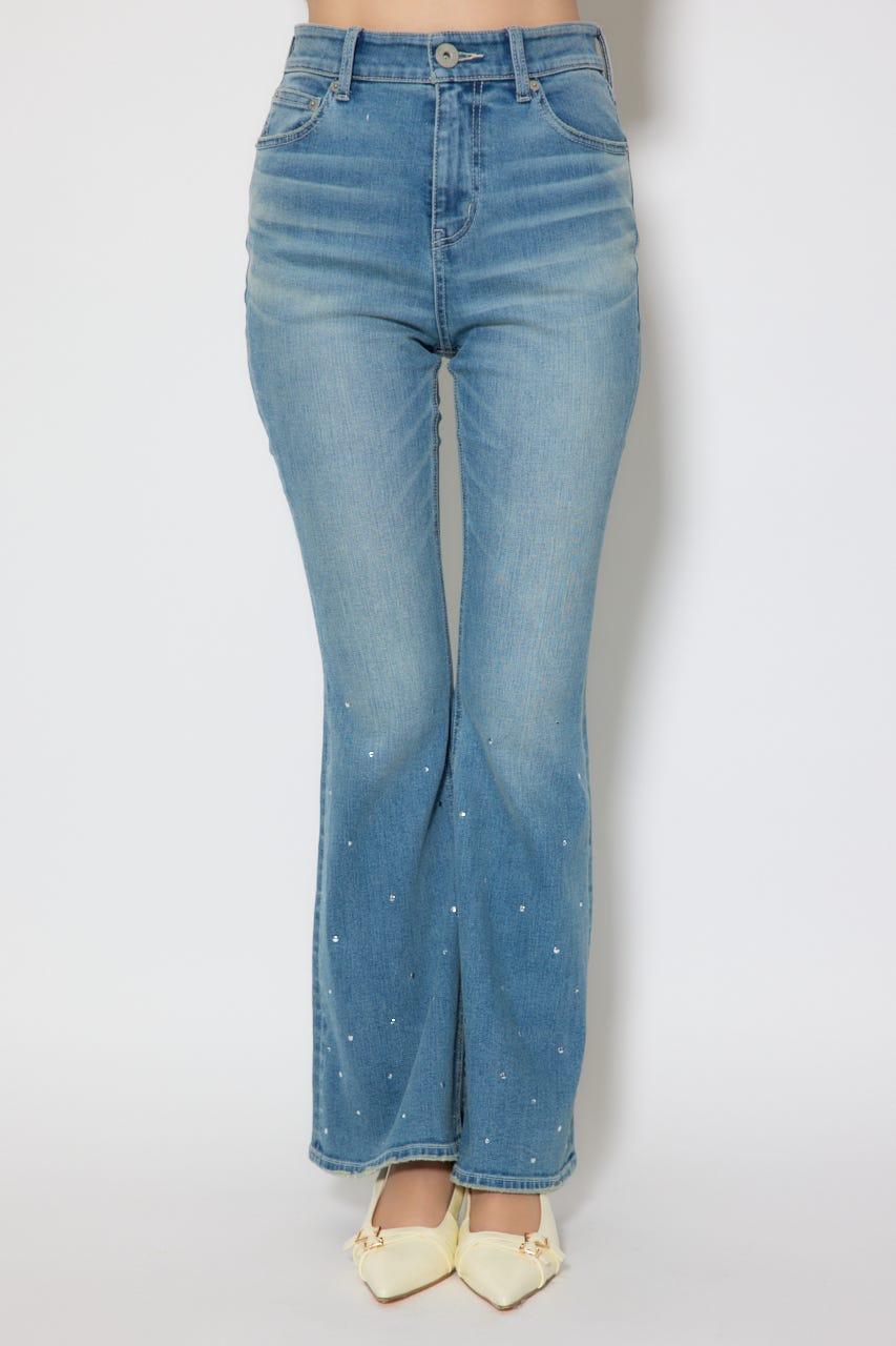 ビジュージャストウエストフレアデニムパンツ L/BLU XS