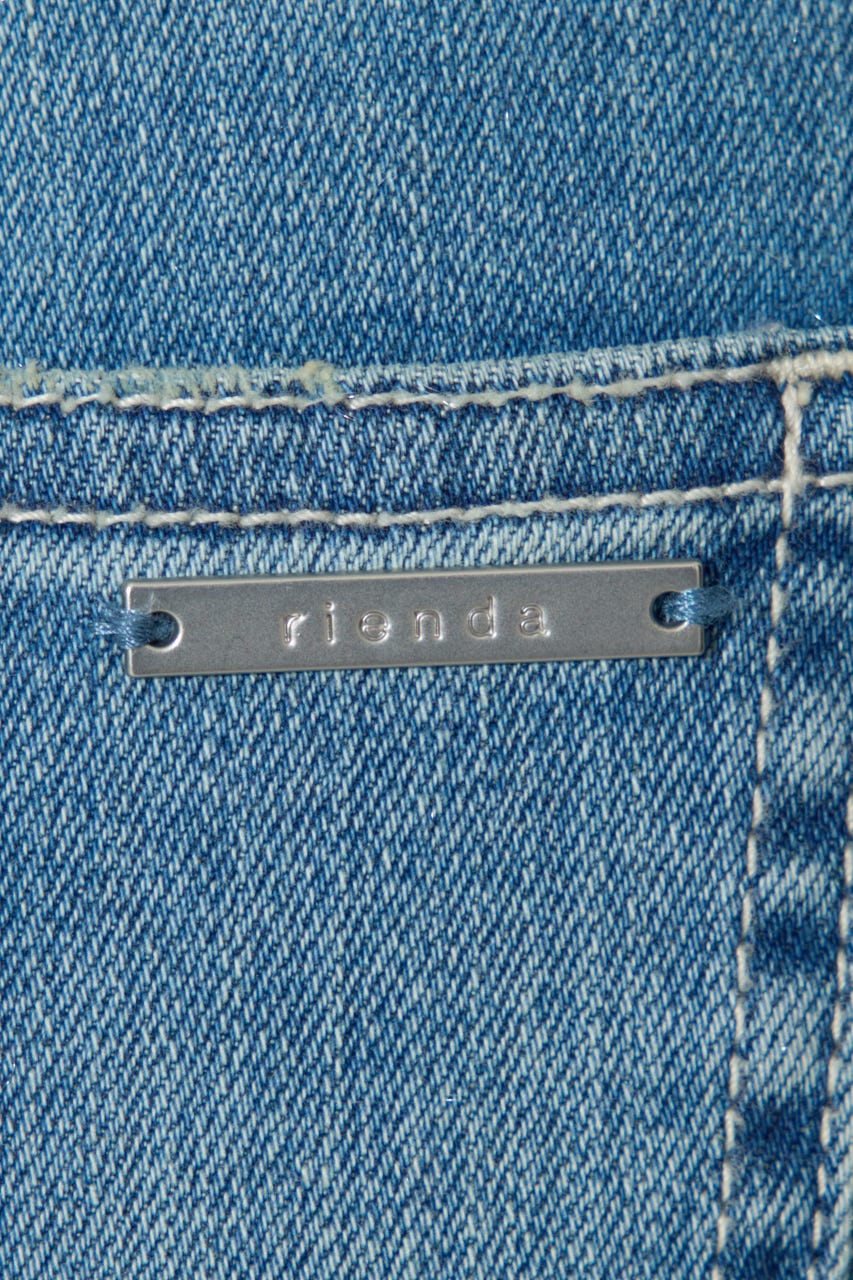 ビジュージャストウエストフレアデニムパンツ L/BLU XS