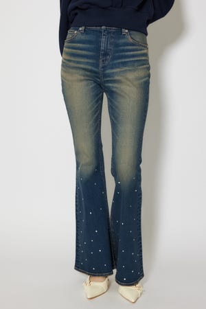 ビジュージャストウエストフレアデニムパンツ