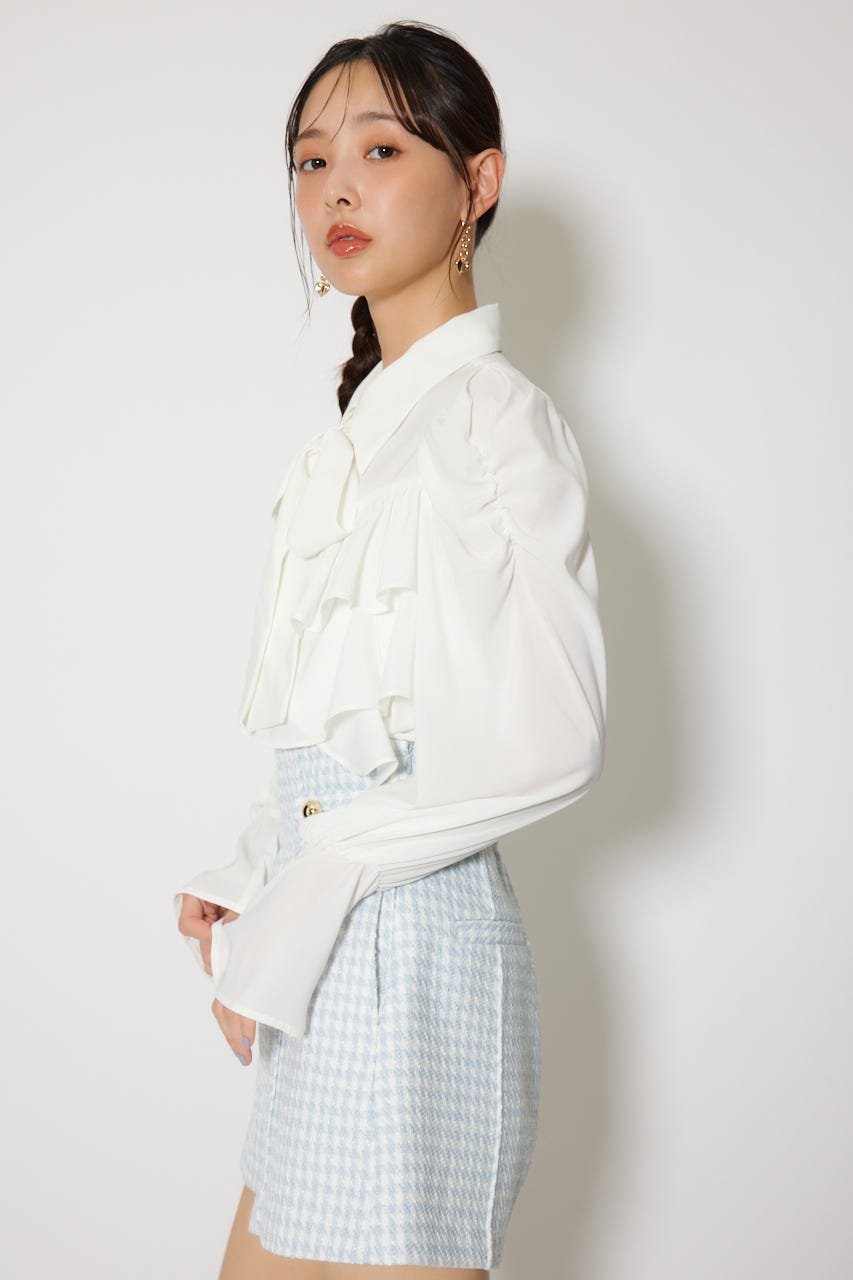 BIGリボンシフォンブラウス WHT FREE