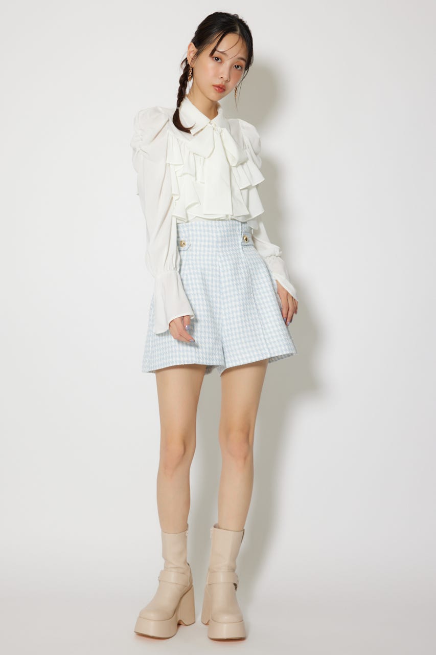 BIGリボンシフォンブラウス WHT FREE