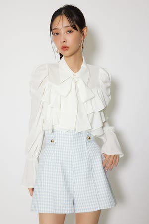 BIGリボンシフォンブラウス