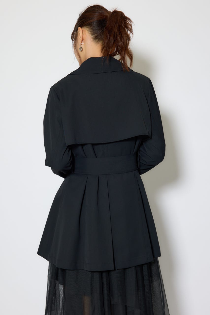 【1/25(日)23:59までSS先行予約会対象アイテム】フラップフレアトレンチコート BLK M