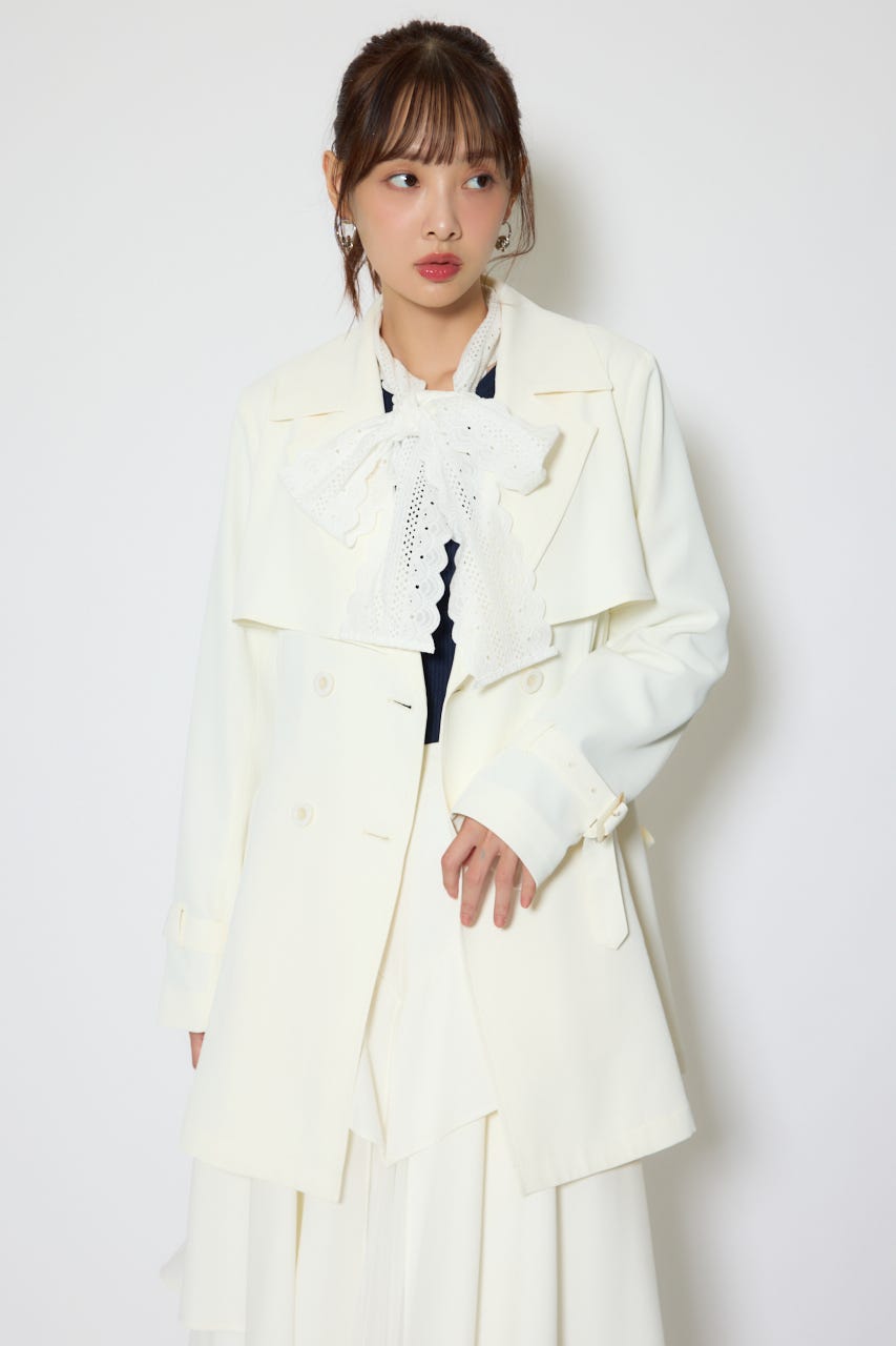【1/25(日)23:59までSS先行予約会対象アイテム】フラップフレアトレンチコート WHT M
