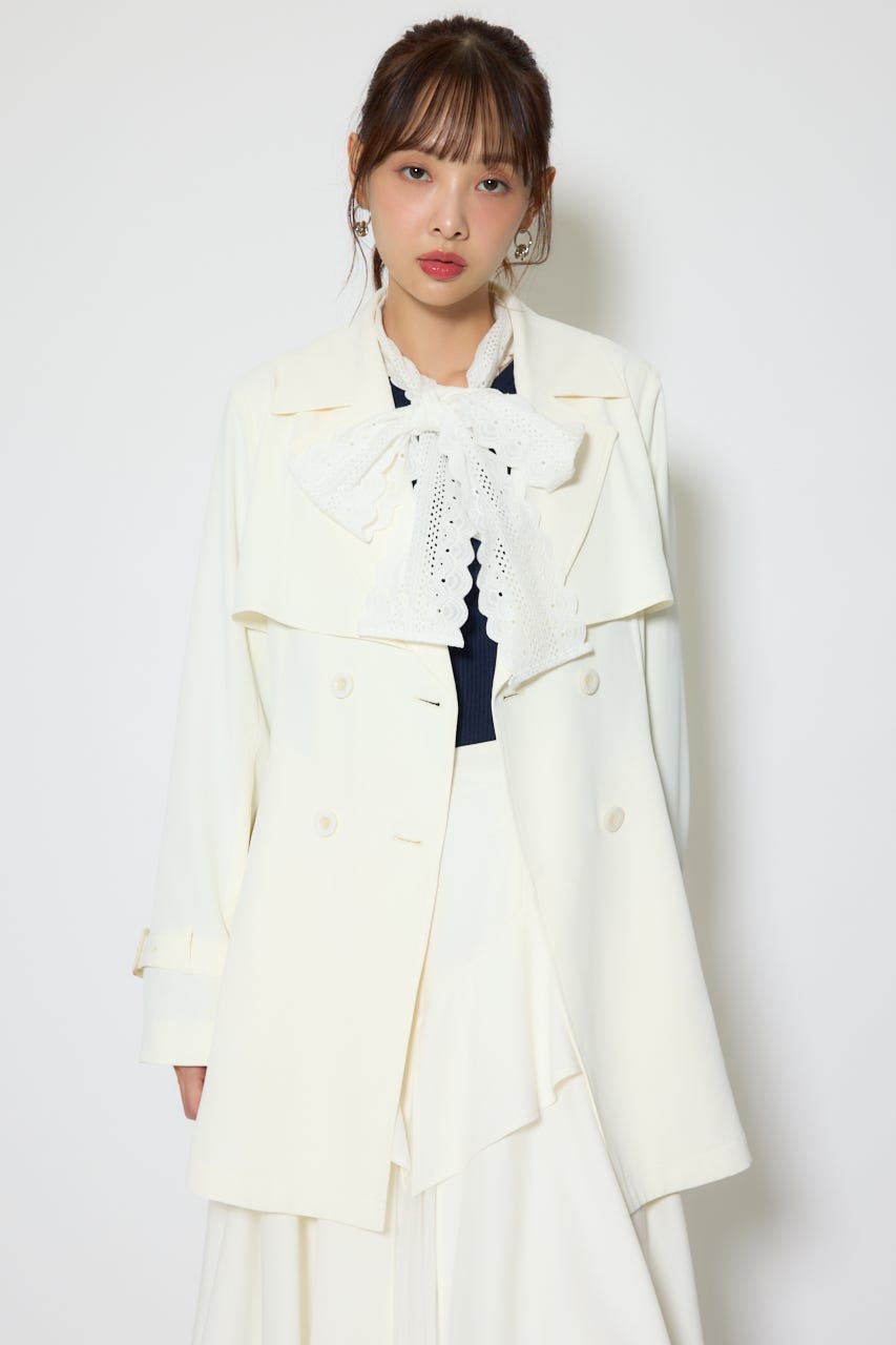 【1/25(日)23:59までSS先行予約会対象アイテム】フラップフレアトレンチコート WHT M