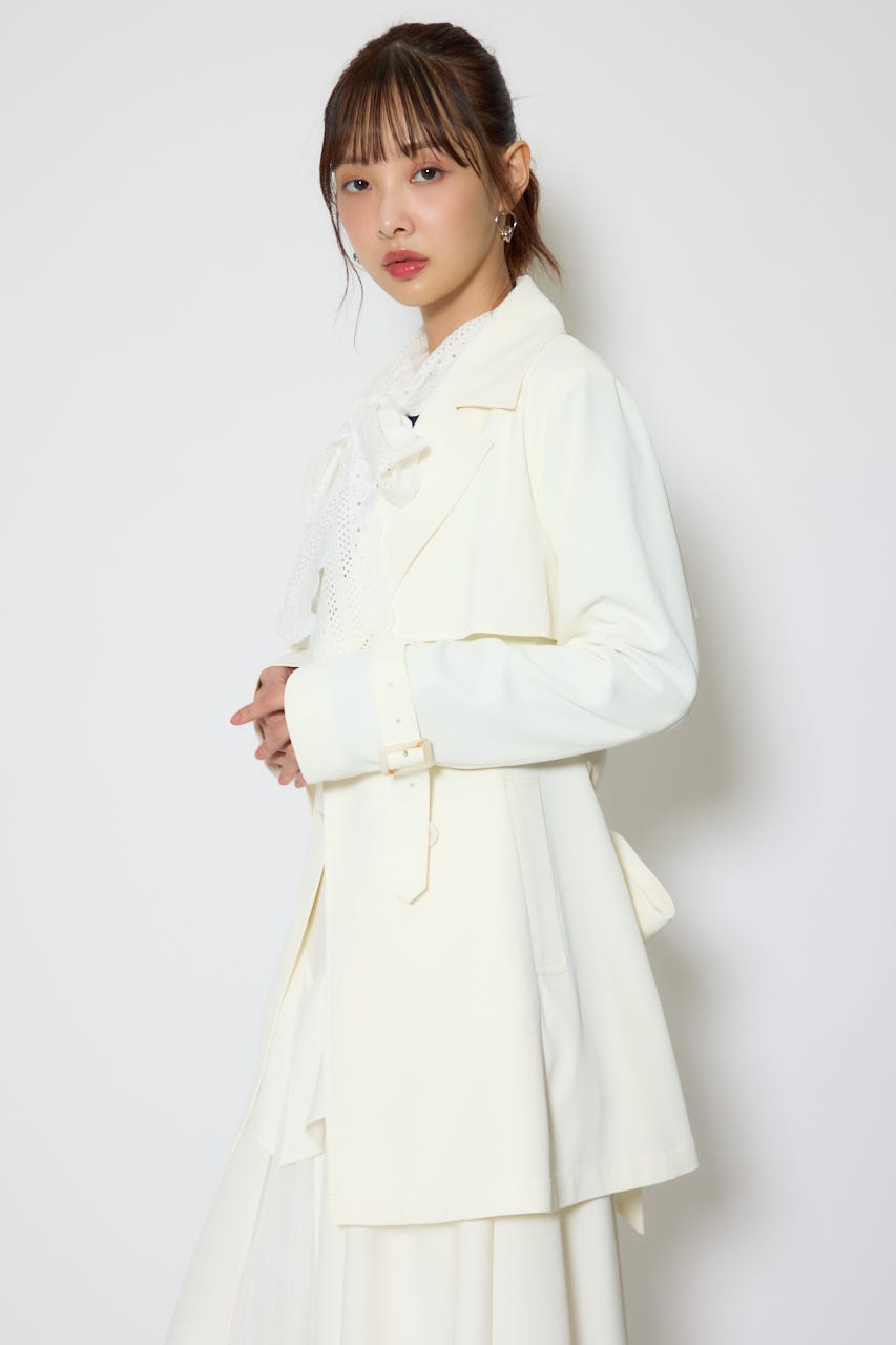 【1/25(日)23:59までSS先行予約会対象アイテム】フラップフレアトレンチコート WHT M