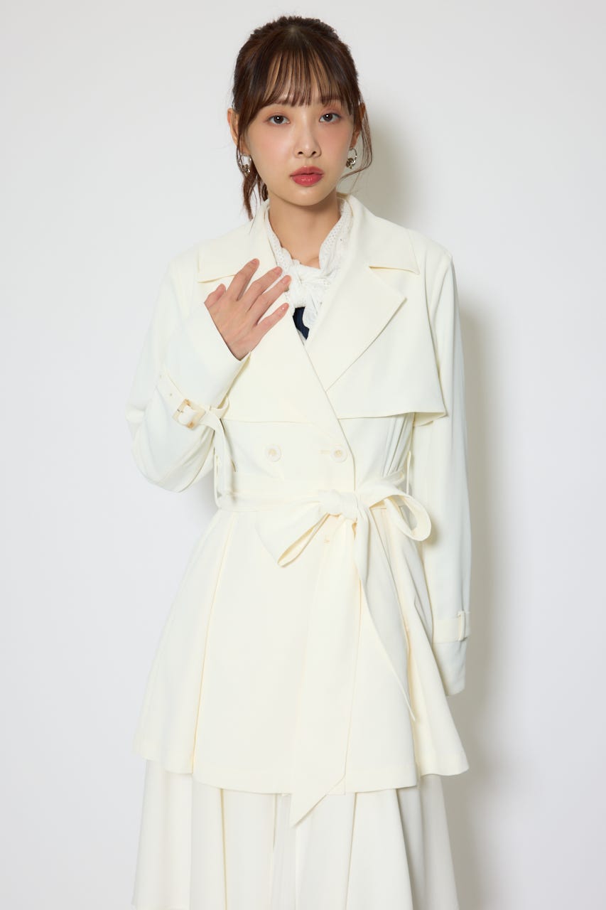 【1/25(日)23:59までSS先行予約会対象アイテム】フラップフレアトレンチコート WHT M