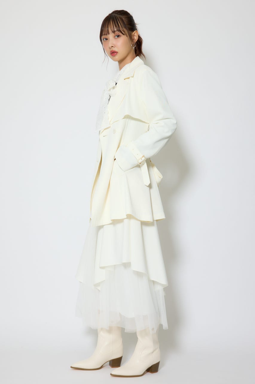 【1/25(日)23:59までSS先行予約会対象アイテム】フラップフレアトレンチコート WHT M