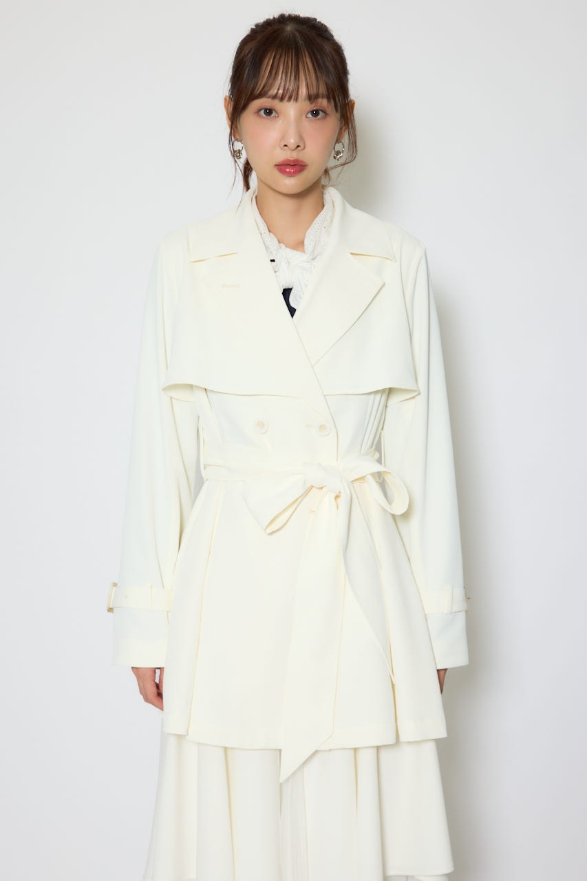 【1/25(日)23:59までSS先行予約会対象アイテム】フラップフレアトレンチコート WHT M