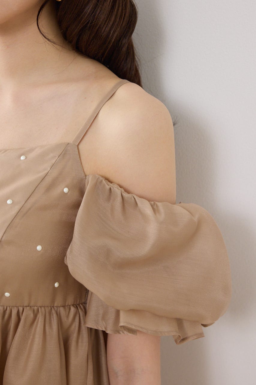 2WAYビジューオフショルブラウス BEG FREE