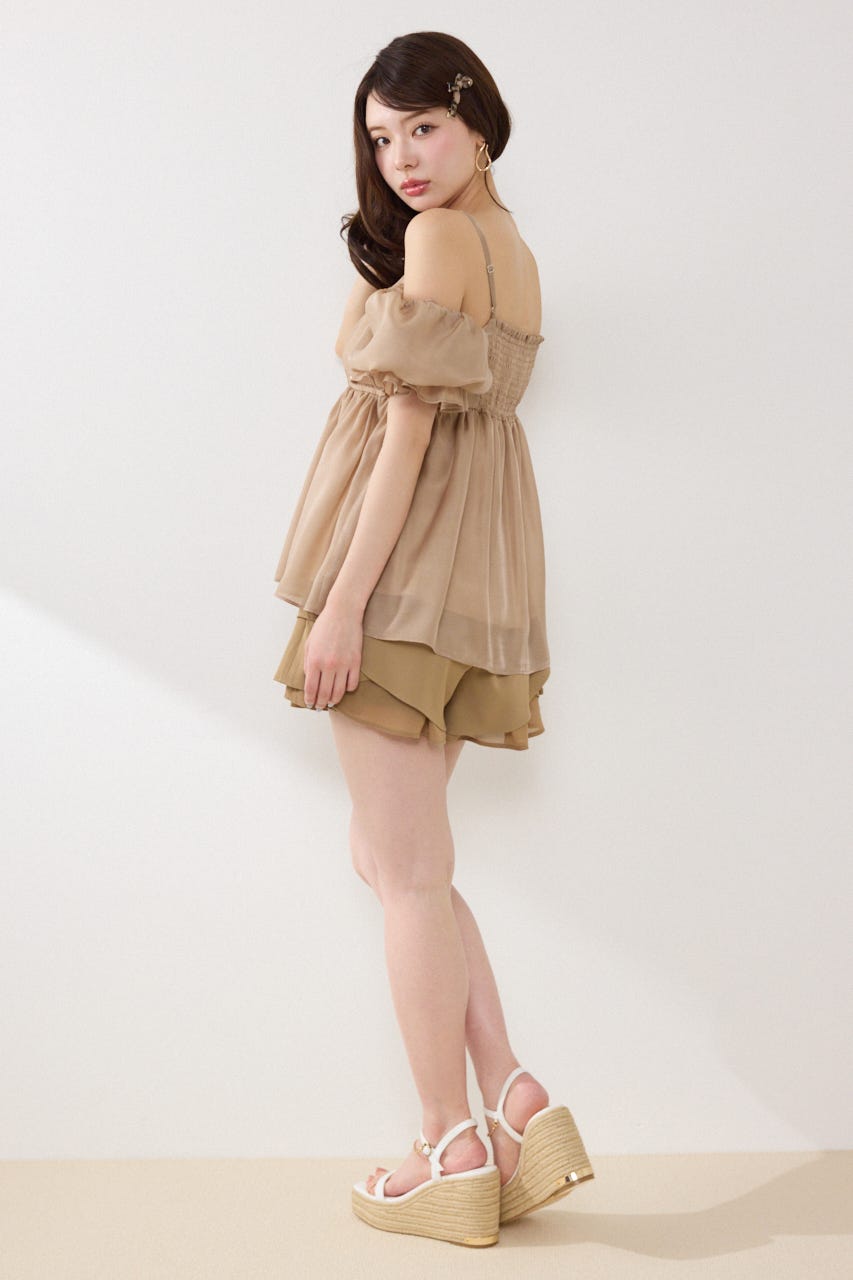 2WAYビジューオフショルブラウス BEG FREE